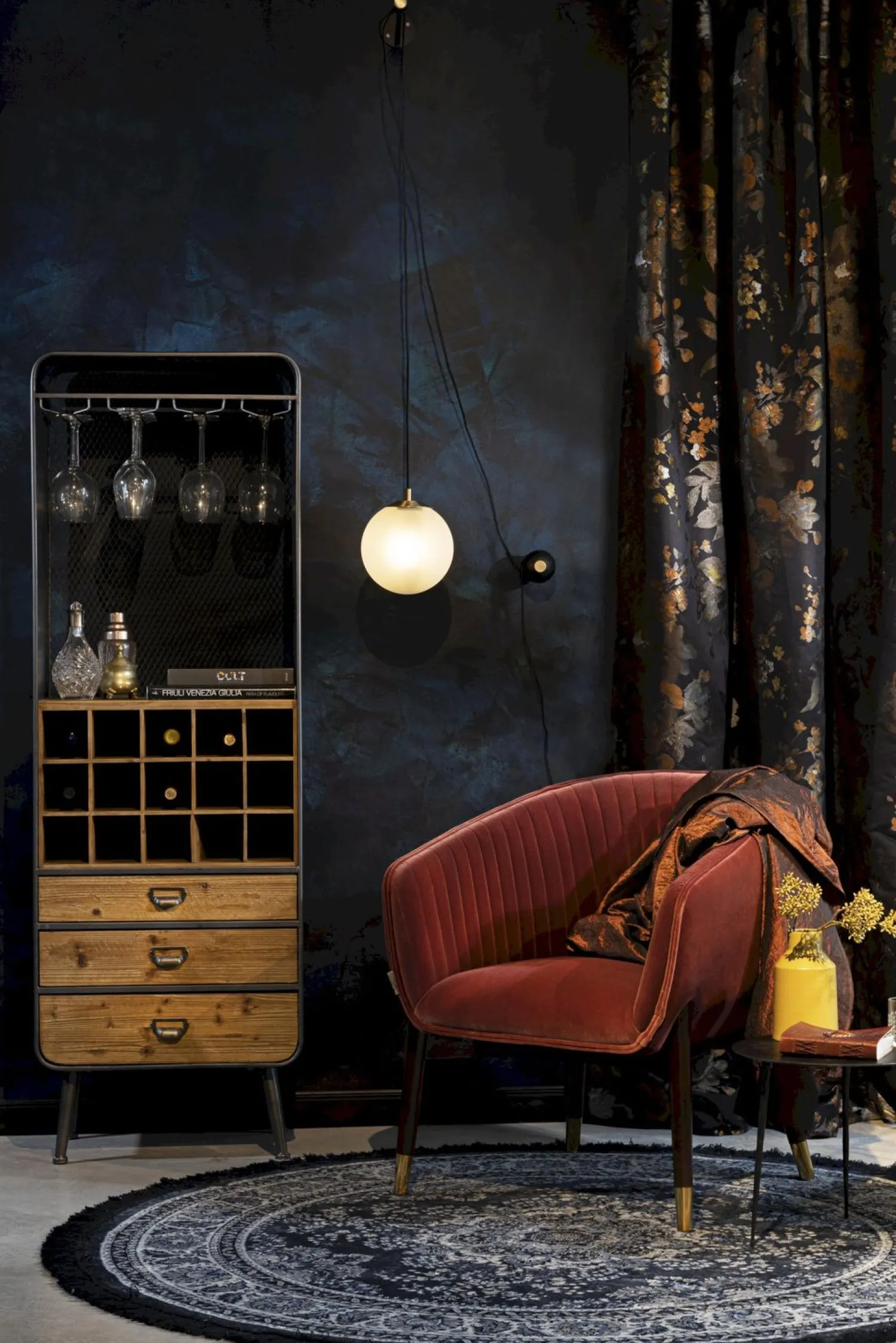 Wandlampen|Wandlampen-Dutchbone Bulan Wandlamp Black, Brass