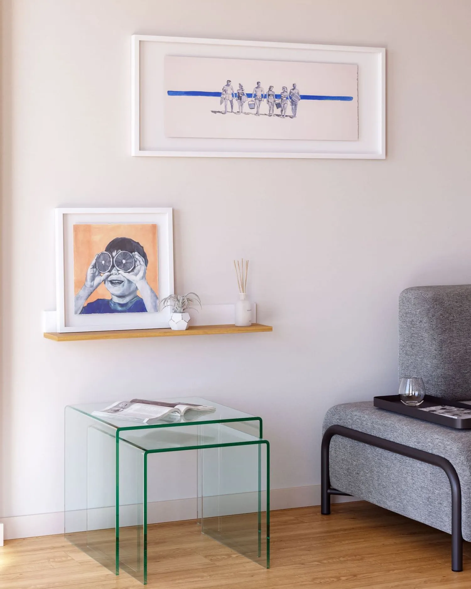 Glazen Bijzettafels-Kave Home Burano Set van 2 Bijzettafel Transparant