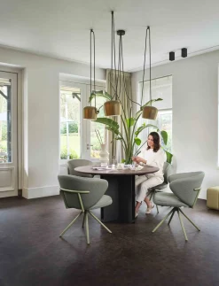 Design Stoelen|Draaibare Eetkamerstoelen-Bert Plantagie Calix Statief Eetkamerstoel Light Grey