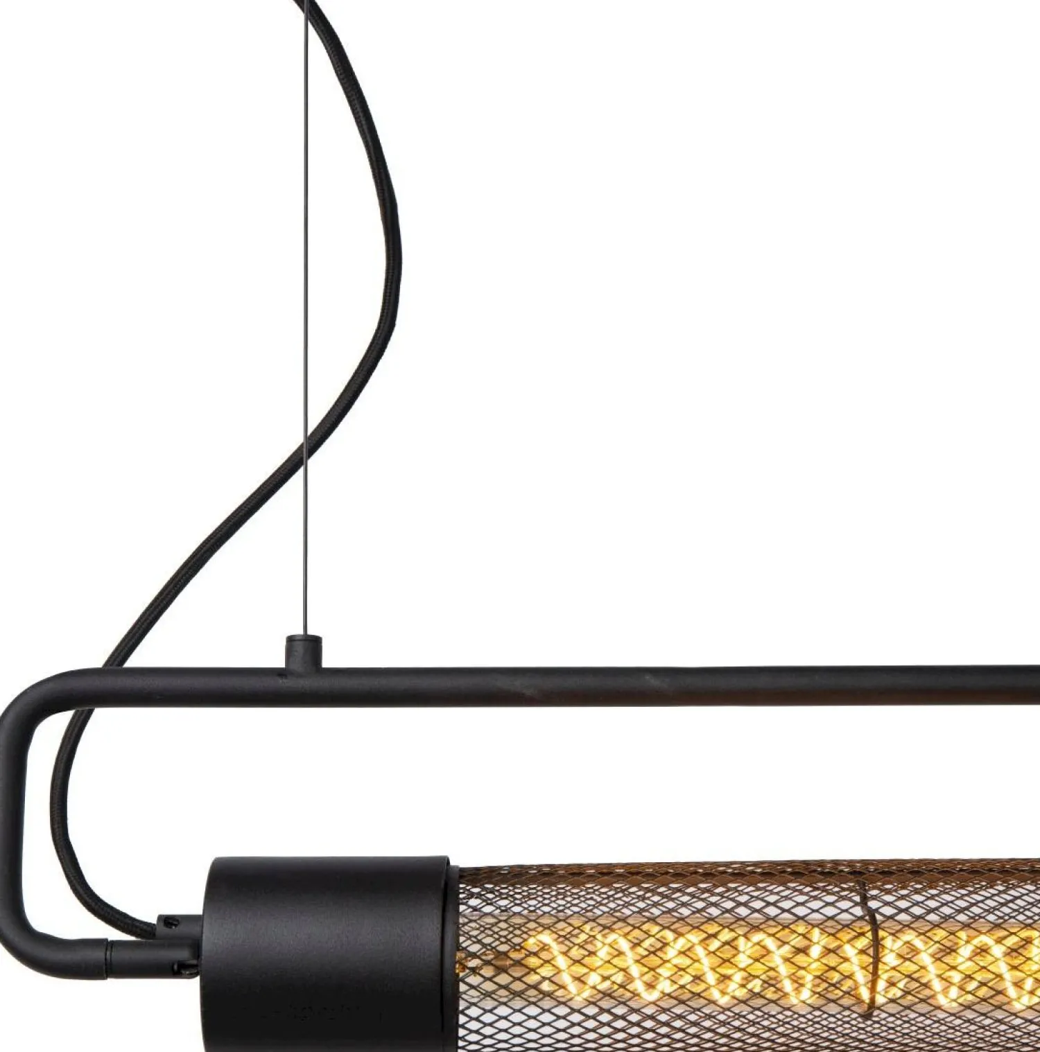 Industriële Hanglampen|Industriële Hanglampen-Lucide Calixt Hanglamp Zwart