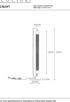 Industriële Vloerlampen|Vloerlampen-Lucide Calixt Vloerlamp Zwart