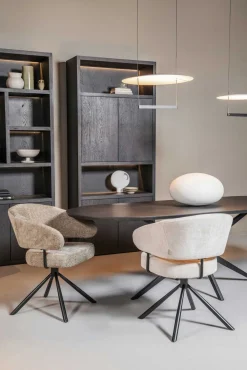 Eetkamerstoelen Met Armleuning-Eijerkamp Collectie Camille Eetkamerstoel Taupe, Grijs