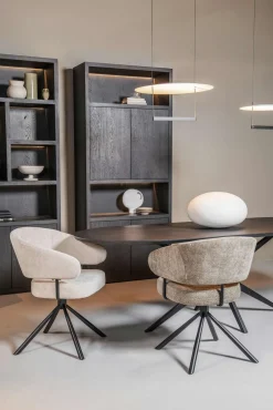 Eetkamerstoelen Met Armleuning-Eijerkamp Collectie Camille Eetkamerstoel Taupe, Grijs