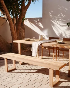Tuinbanken|Zitbanken-Kave Home Canadell Tuinbank Naturel