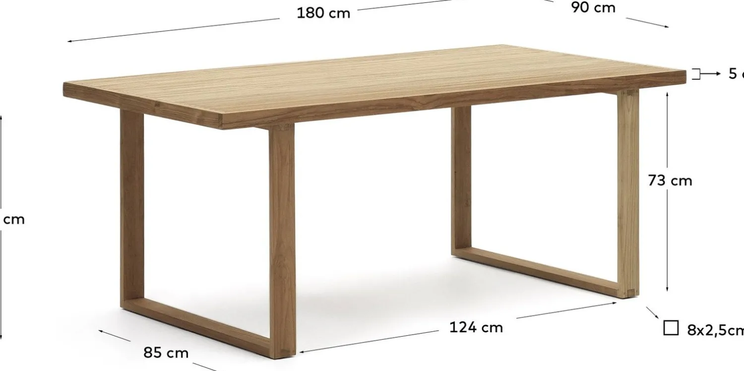 Tuintafels-Kave Home Canadell Tuintafel Naturel