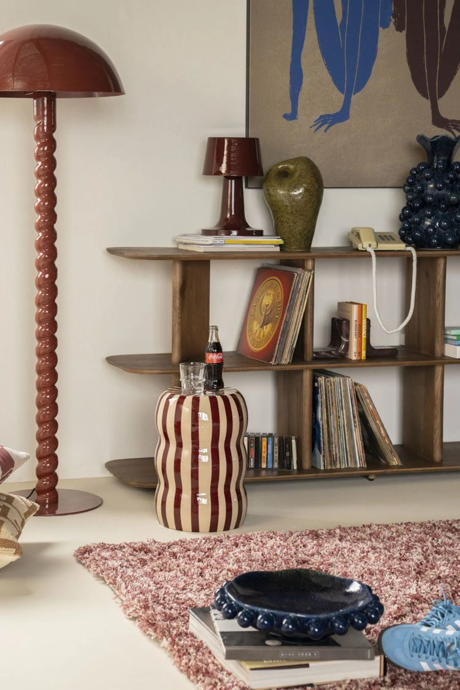 Ronde Bijzettafels-By Boo Candice Bijzettafel Beige, Burgundy