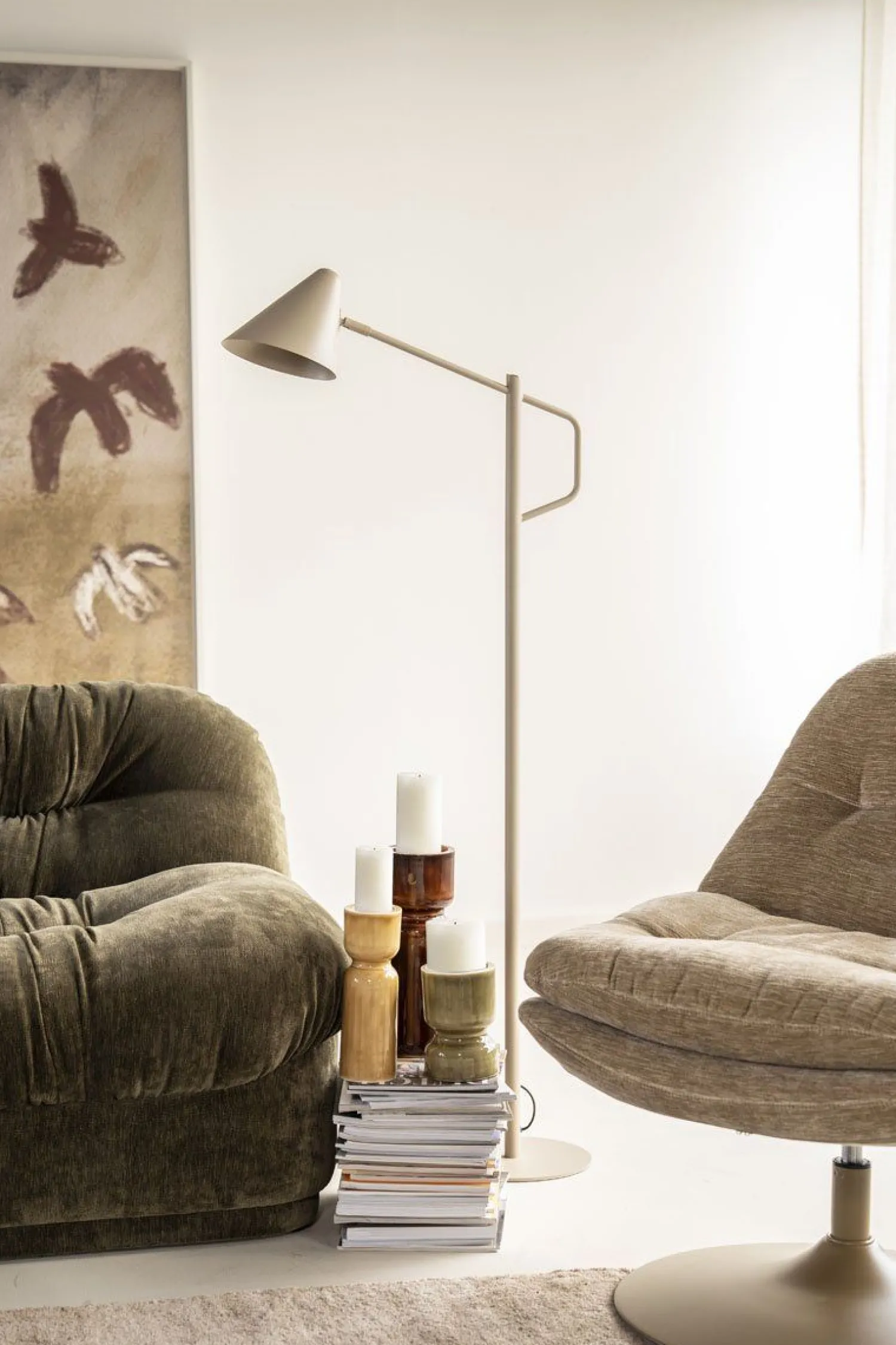 Moderne Vloerlampen|Vloerlampen-By Boo Capa Vloerlamp Beige