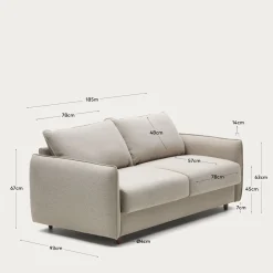 Slaapbanken|Slaapbanken-Kave Home Carlota Slaapbank Beige