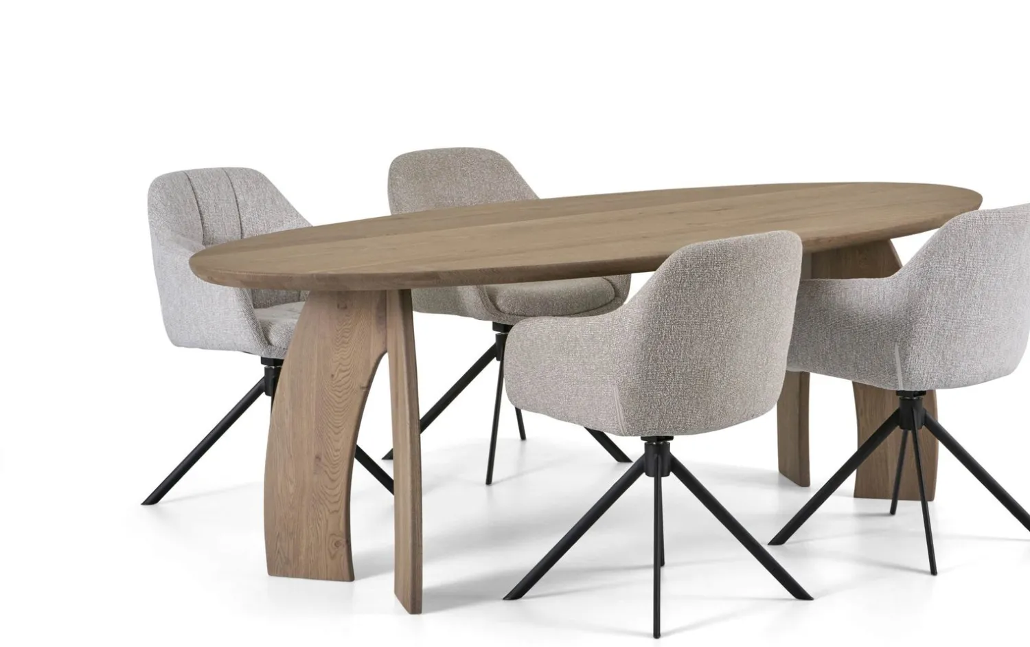 Ovale Eettafels-Montèl Carmo Eettafel Cinnamon