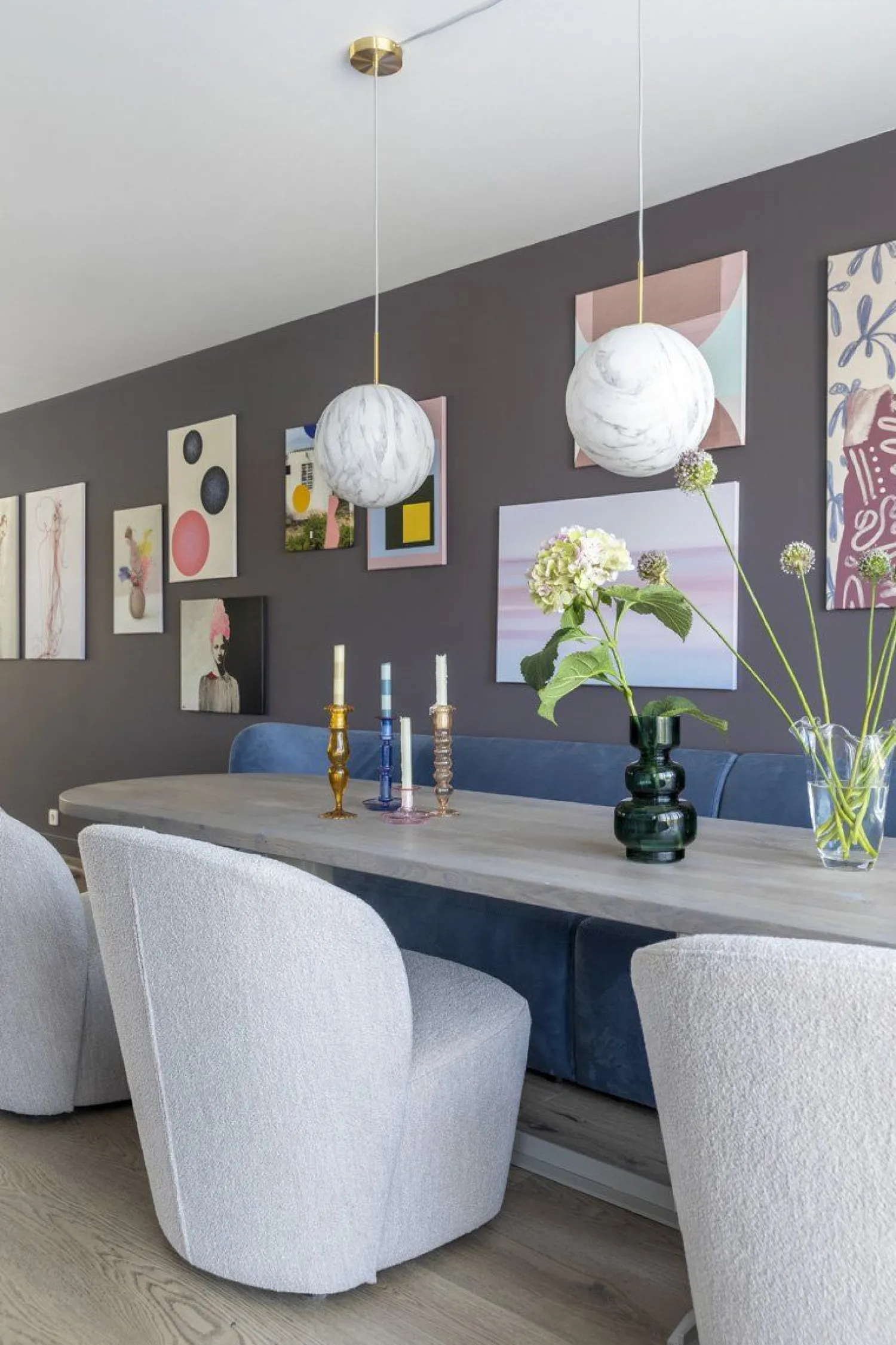Moderne Hanglampen|Moderne Hanglampen-It's about RoMi Carrara Bol Hanglamp White marble, Gold