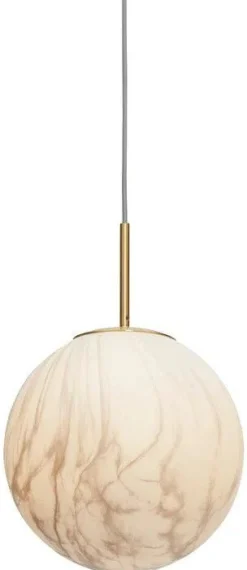 Glazen Hanglampen|Glazen Hanglampen-It's about RoMi Carrara Bol Hanglamp White marble, Gold