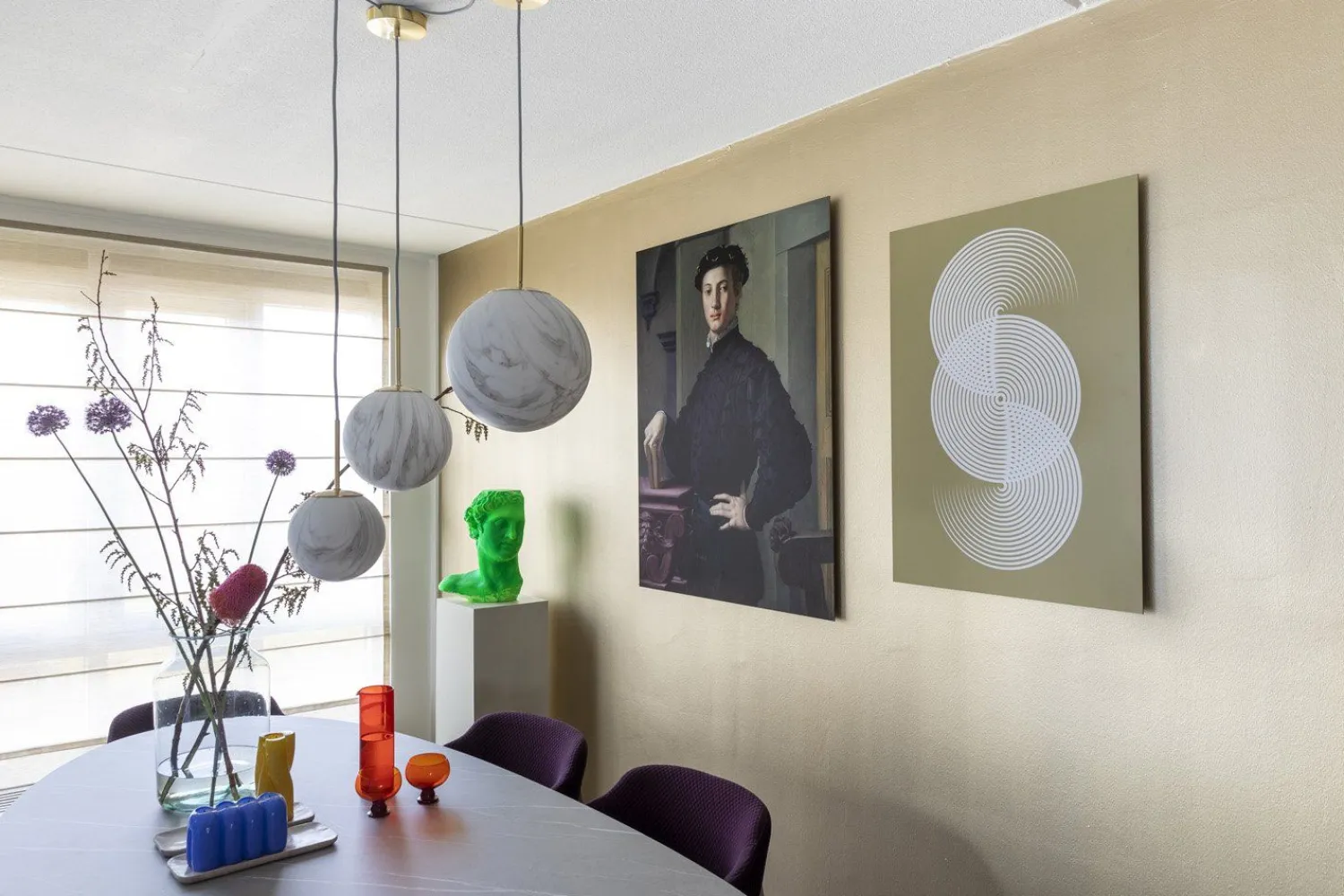 Glazen Hanglampen|Glazen Hanglampen-It's about RoMi Carrara Bol Hanglamp White marble, Gold