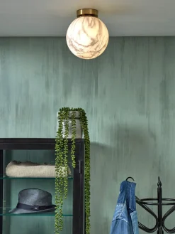 Moderne Plafondlampen|Plafondlampen-It's about RoMi Carrara Plafondlamp White marble, Gold