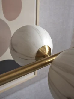 Glazen Hanglampen|Glazen Hanglampen-It's about RoMi Carrara Recht Hanglamp White marble, Gold
