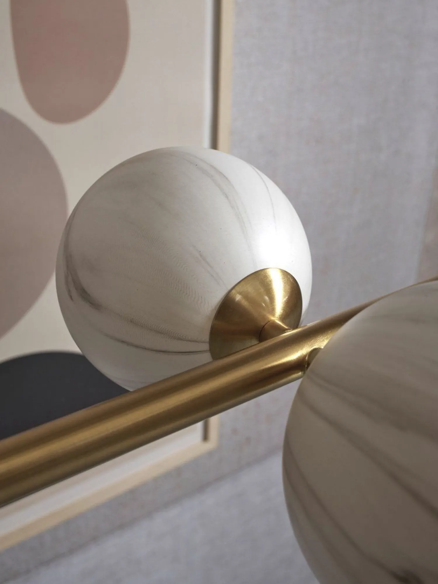 Glazen Hanglampen|Glazen Hanglampen-It's about RoMi Carrara Recht Hanglamp White marble, Gold