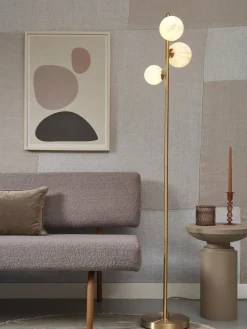 Vloerlampen|Vloerlampen-It's about RoMi Carrara Vloerlamp White marble, Gold