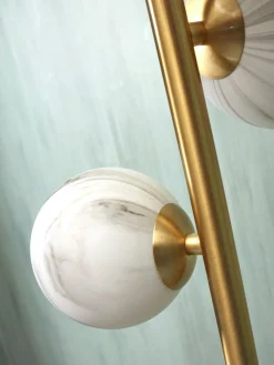 Vloerlampen|Vloerlampen-It's about RoMi Carrara Vloerlamp White marble, Gold