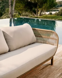 Tuinbanken|Zitbanken-Kave Home Catalina Tuinbank Beige, Bruin