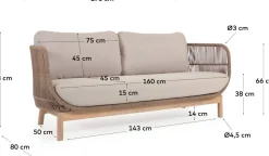 Tuinbanken|Zitbanken-Kave Home Catalina Tuinbank Beige, Bruin