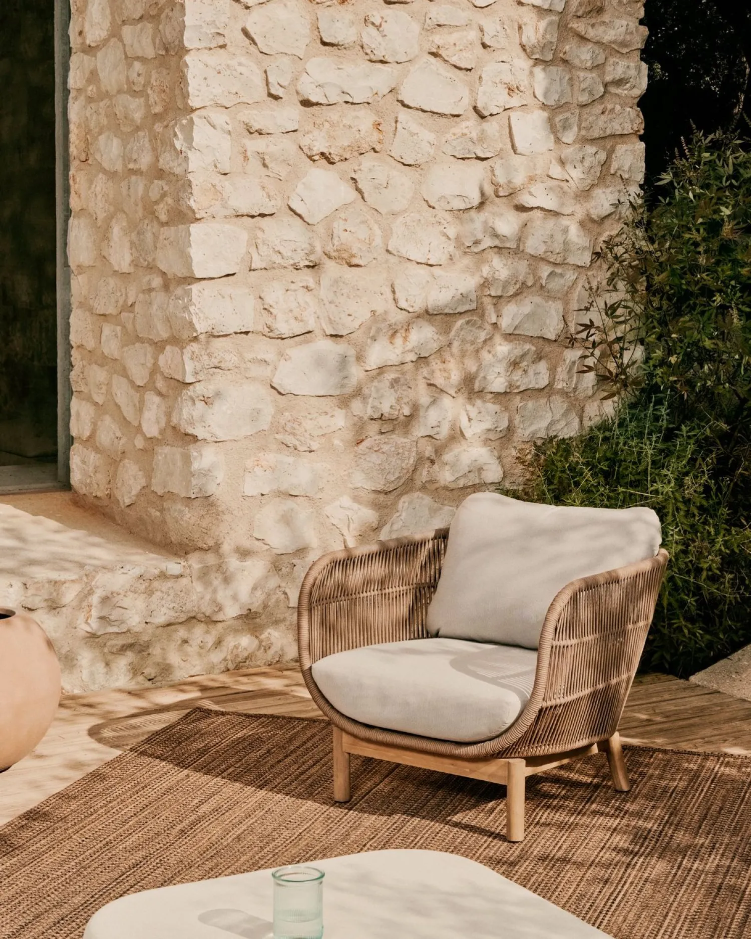 Tuinstoelen-Kave Home Catalina Tuinstoel Beige, Bruin