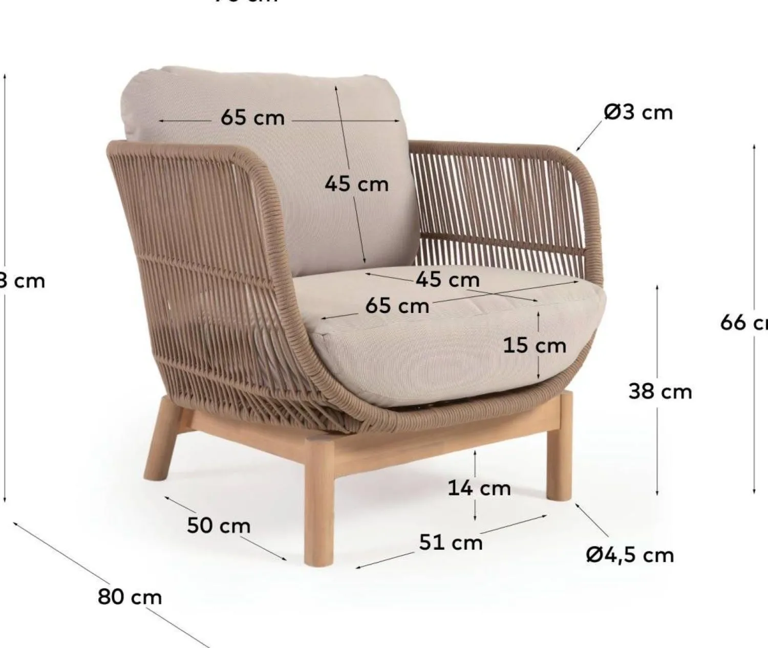 Tuinstoelen-Kave Home Catalina Tuinstoel Beige, Bruin