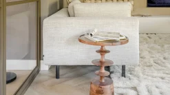 Houten Bijzettafels|Ronde Bijzettafels-Dutchbone Cath Bijzettafel Walnut