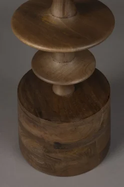Houten Bijzettafels|Ronde Bijzettafels-Dutchbone Cath Bijzettafel Walnut