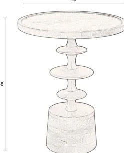 Houten Bijzettafels|Ronde Bijzettafels-Dutchbone Cath Bijzettafel Walnut