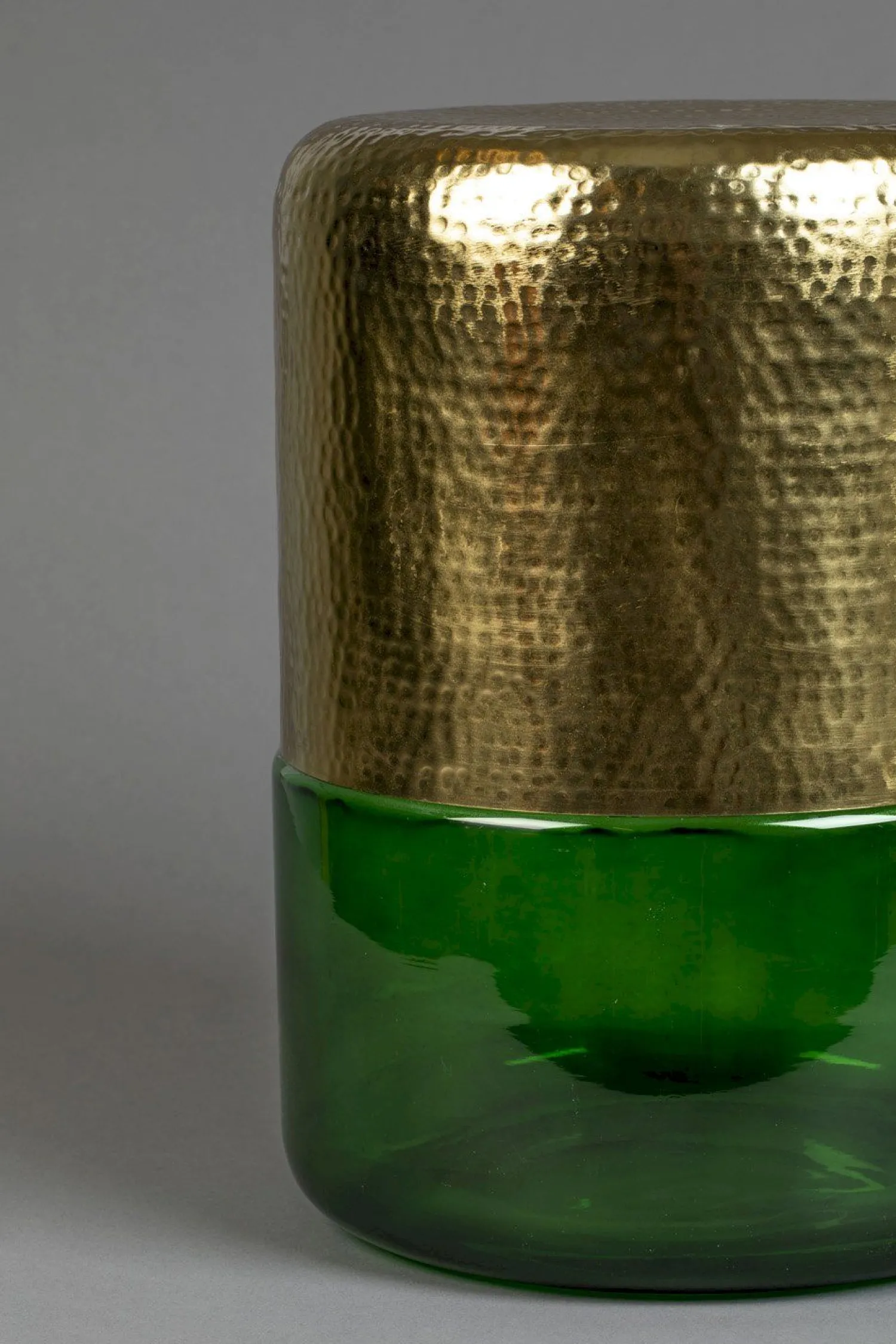 Glazen Bijzettafels|Ronde Bijzettafels-Dutchbone Cave Bijzettafel Green, Gold