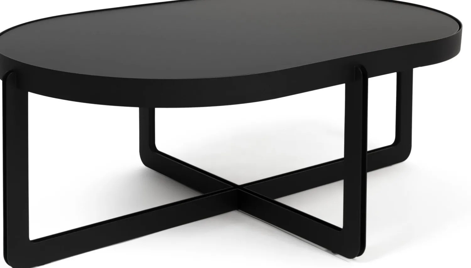 Ovale Salontafels-Zuiver Centre Ovaal Salontafel Zwart