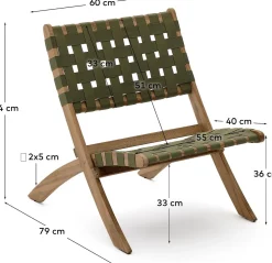 Tuinstoelen-Kave Home Chabeli Tuinstoel Groen, Naturel