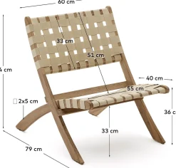 Tuinstoelen-Kave Home Chabeli Tuinstoel Creme, Naturel
