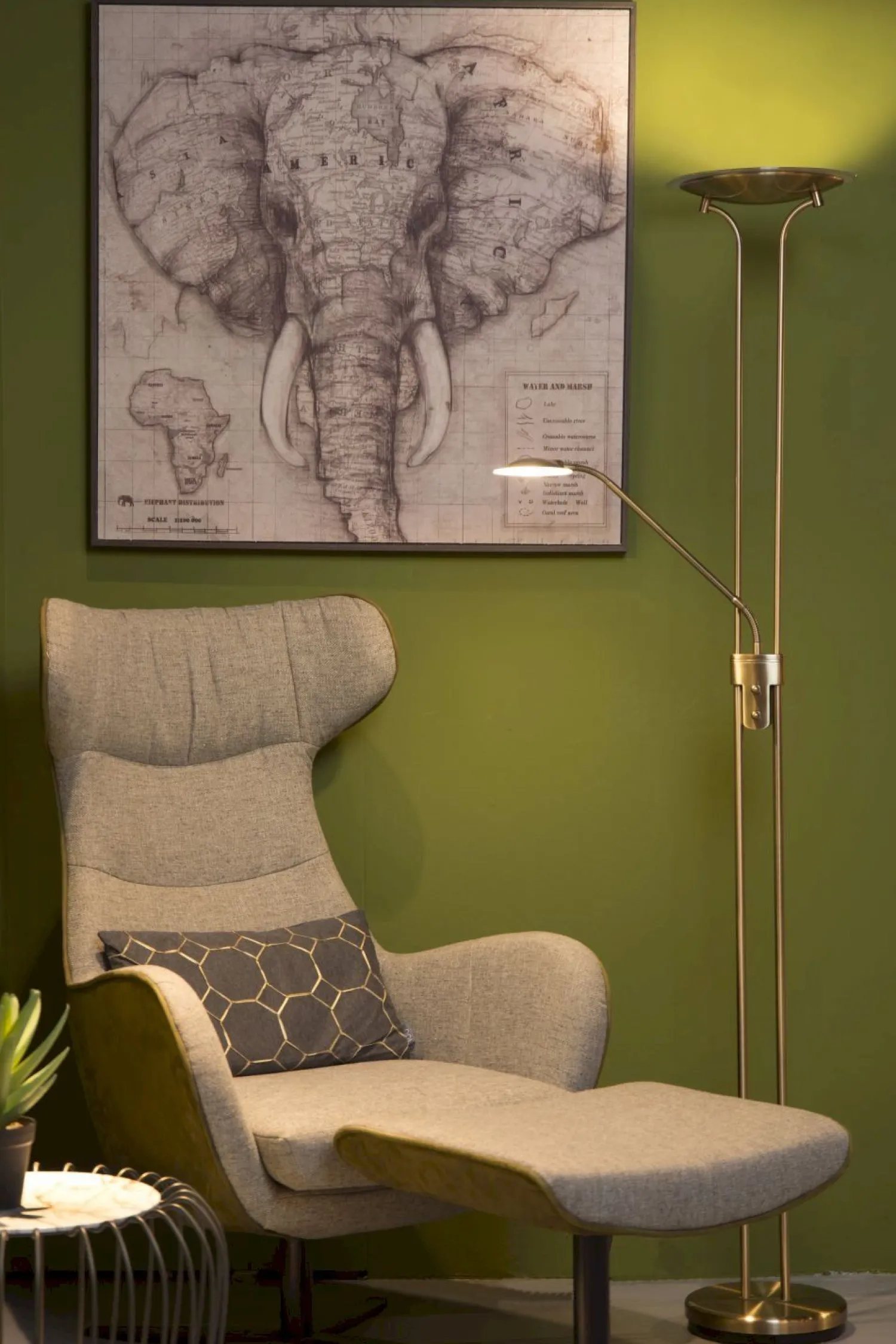 Vloerlampen|Vloerlampen-Lucide Champion-Led Vloerlamp Brons