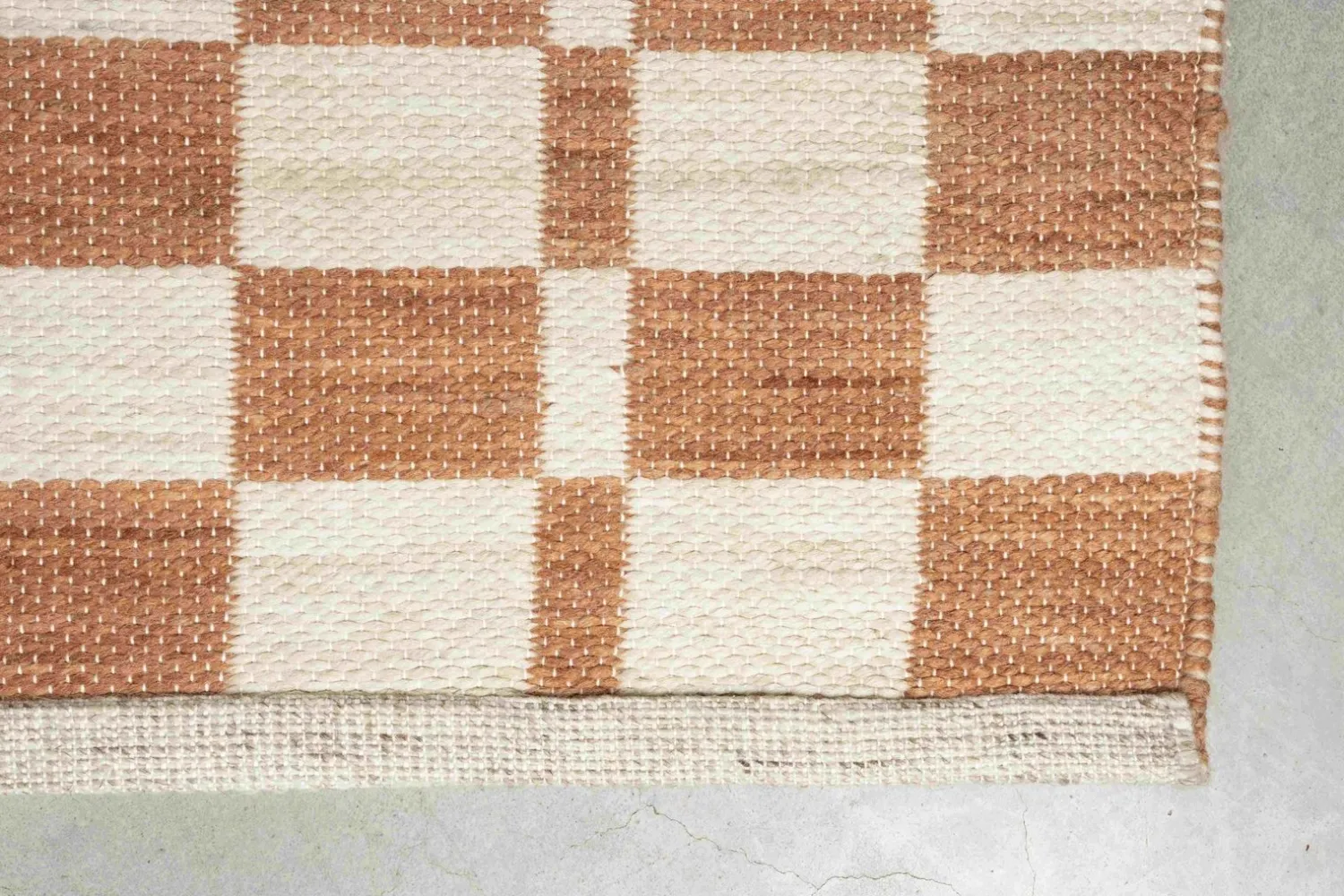 Vloerkleden|Rechthoekige Vloerkleden-Zuiver Checker Vloerkleed Terra, Wit
