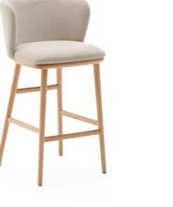 Stoffen Barkrukken-Kave Home Ciselia Barstoel Beige, Naturel