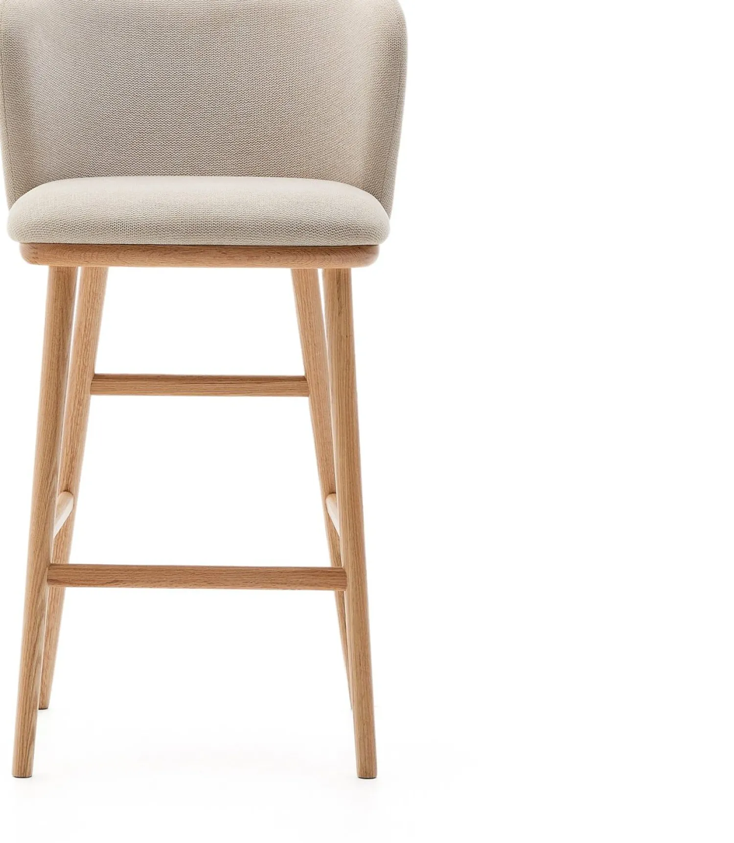 Stoffen Barkrukken-Kave Home Ciselia Barstoel Beige, Naturel