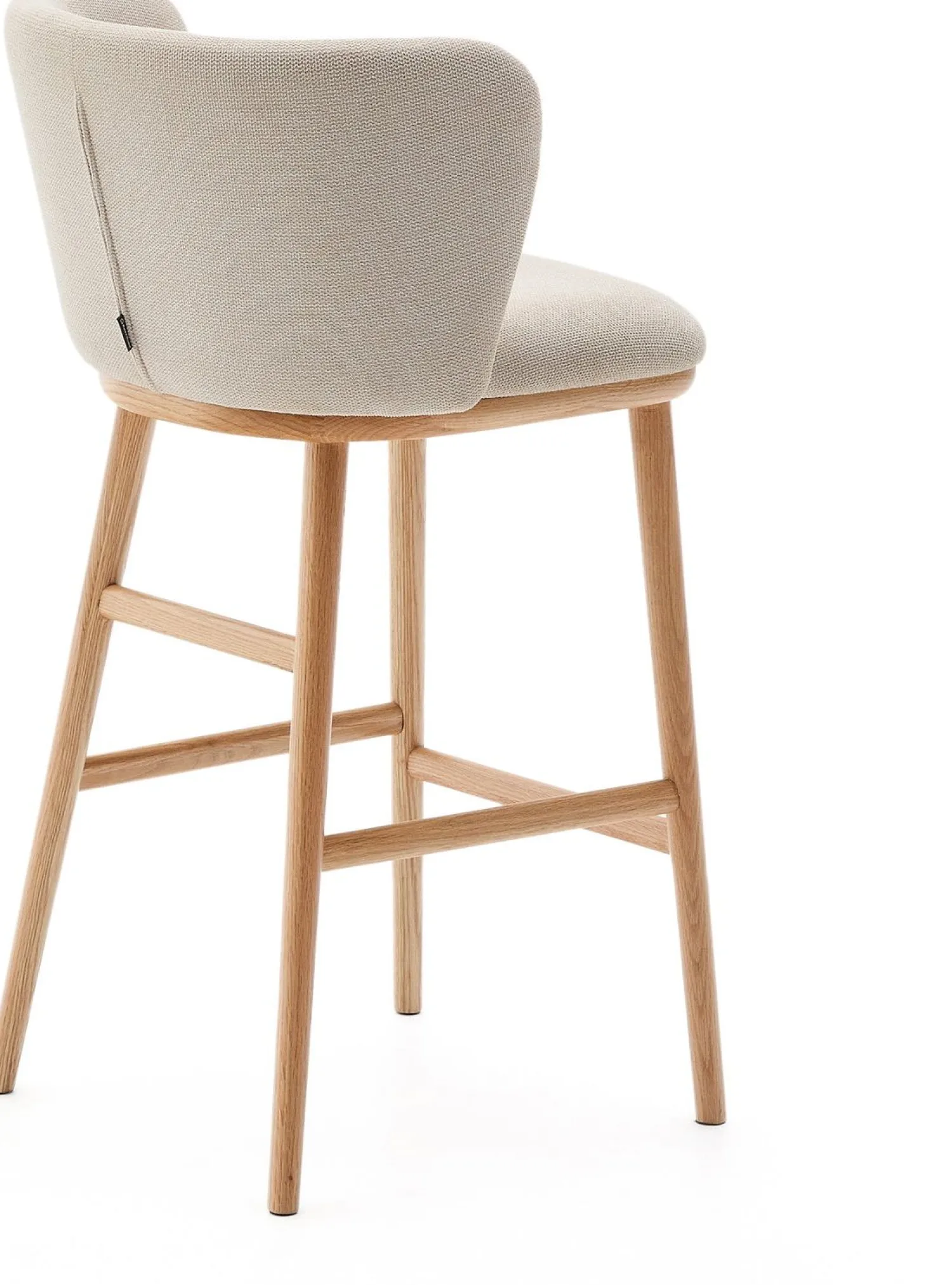 Stoffen Barkrukken-Kave Home Ciselia Barstoel Beige, Naturel