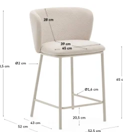 Stoffen Barkrukken-Kave Home Ciselia Barstoel Beige