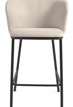 Stoffen Barkrukken-Kave Home Ciselia Barstoel Beige, Zwart