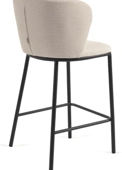 Stoffen Barkrukken-Kave Home Ciselia Barstoel Beige, Zwart