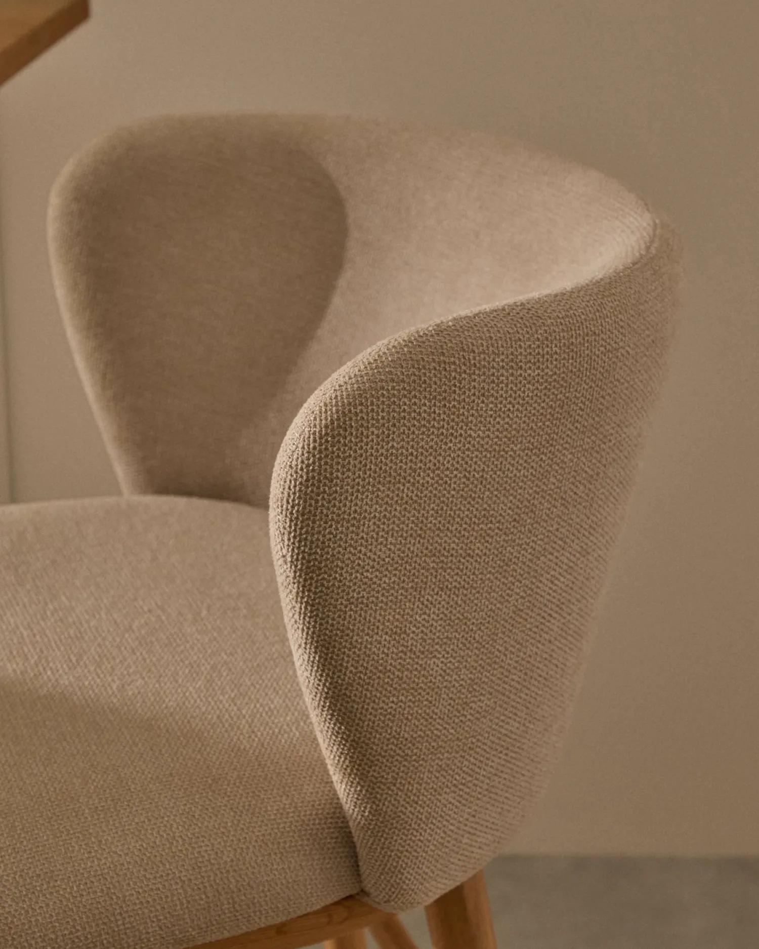 Stoffen Barkrukken-Kave Home Ciselia Hoog Barstoel Beige