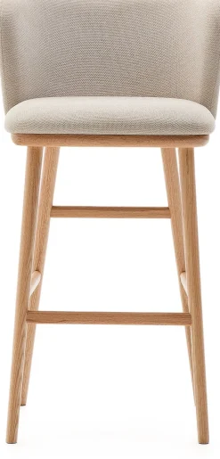 Stoffen Barkrukken-Kave Home Ciselia Hoog Barstoel Beige