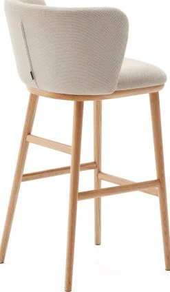 Stoffen Barkrukken-Kave Home Ciselia Hoog Barstoel Beige