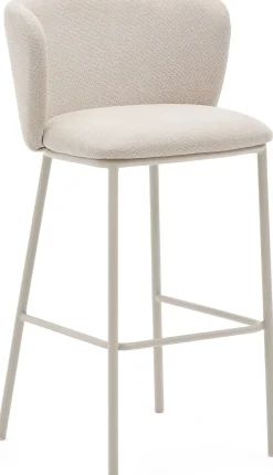 Stoffen Barkrukken-Kave Home Ciselia Hoog Barstoel Beige