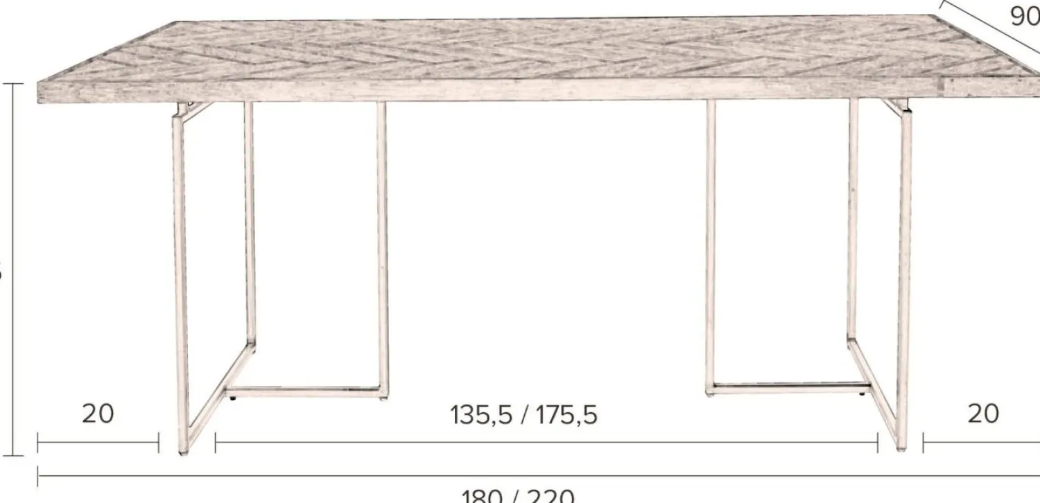 Houten Eettafels|Rechthoekige Eettafels-Dutchbone Class Eettafel Brown
