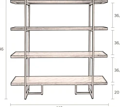 Boekenkasten|Vakkenkasten-Dutchbone Class Vakkenkast Brown