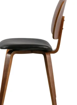 Eetkamerstoelen Zonder Armleuning-vtwonen Classic Eetkamerstoel Zwart, Walnoot