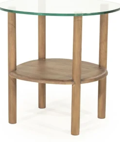 Glazen Bijzettafels-Eleonora Cleo Bijzettafel Lichtbruin