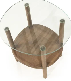 Glazen Bijzettafels-Eleonora Cleo Bijzettafel Lichtbruin
