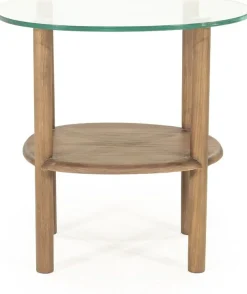 Glazen Bijzettafels-Eleonora Cleo Bijzettafel Lichtbruin